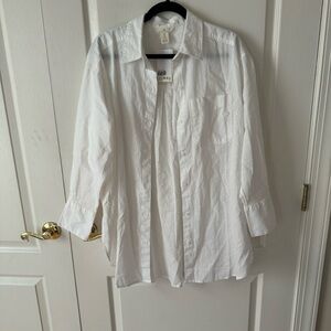 NWT H&M linen blend button up shirt
